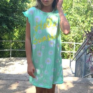 Wonder Nation Green Daisy Sleeveless Dress